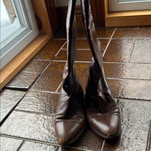 Gucci Dark Brown Leather Heeled Boots
